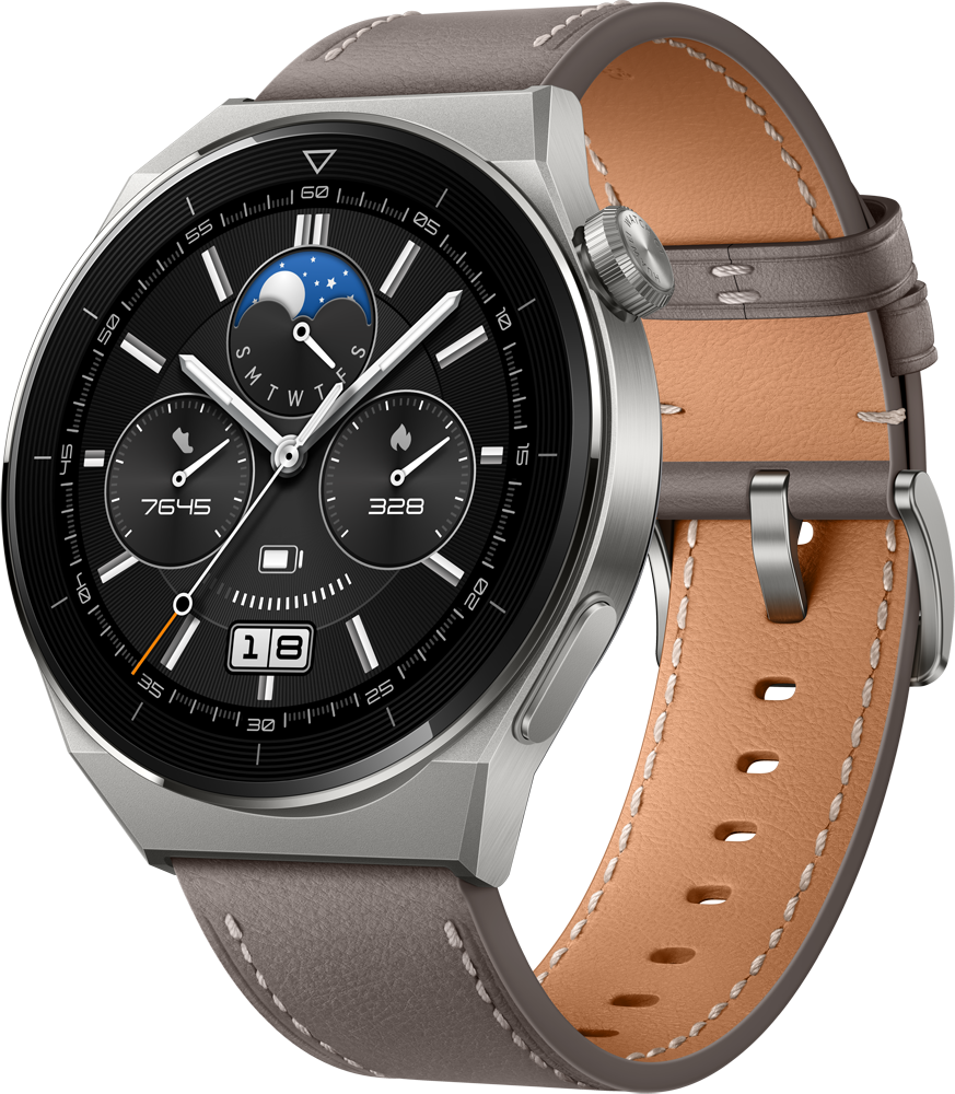 HUAWEI Watch GT 3 Pro кожаный ремешок Серые (Odn-B19V)