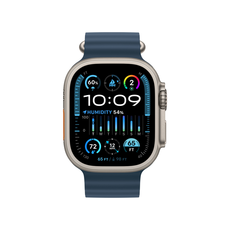 Apple Watch Ultra 2 GPS+Cellular 49mm, ремешок Blue Ocean Band 130-200 mm (MREG3)