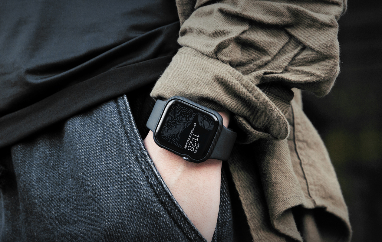 Чехол Pitaka для Apple Watch 45 мм, кевлар, черный