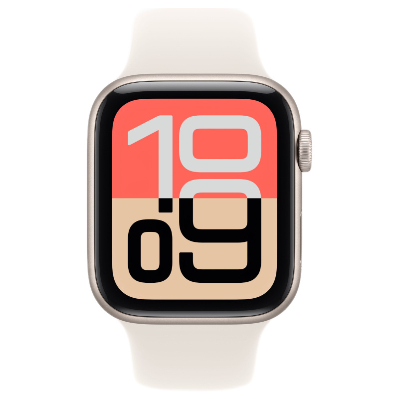 Apple Watch SE 3 2025, 44 мм, алюминий цвета "Starlight", Sport Band "Starlight", размер M/L (MEHJ4)