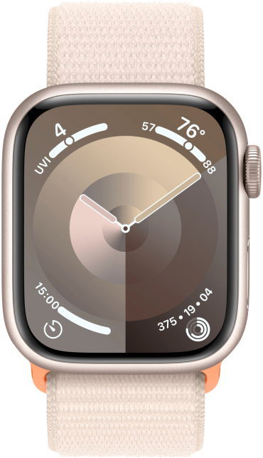 Apple Watch Series 9 GPS 45мм корпус из алюминия Сияющая звезда + ремешок Sport Loop Сияющая звезда