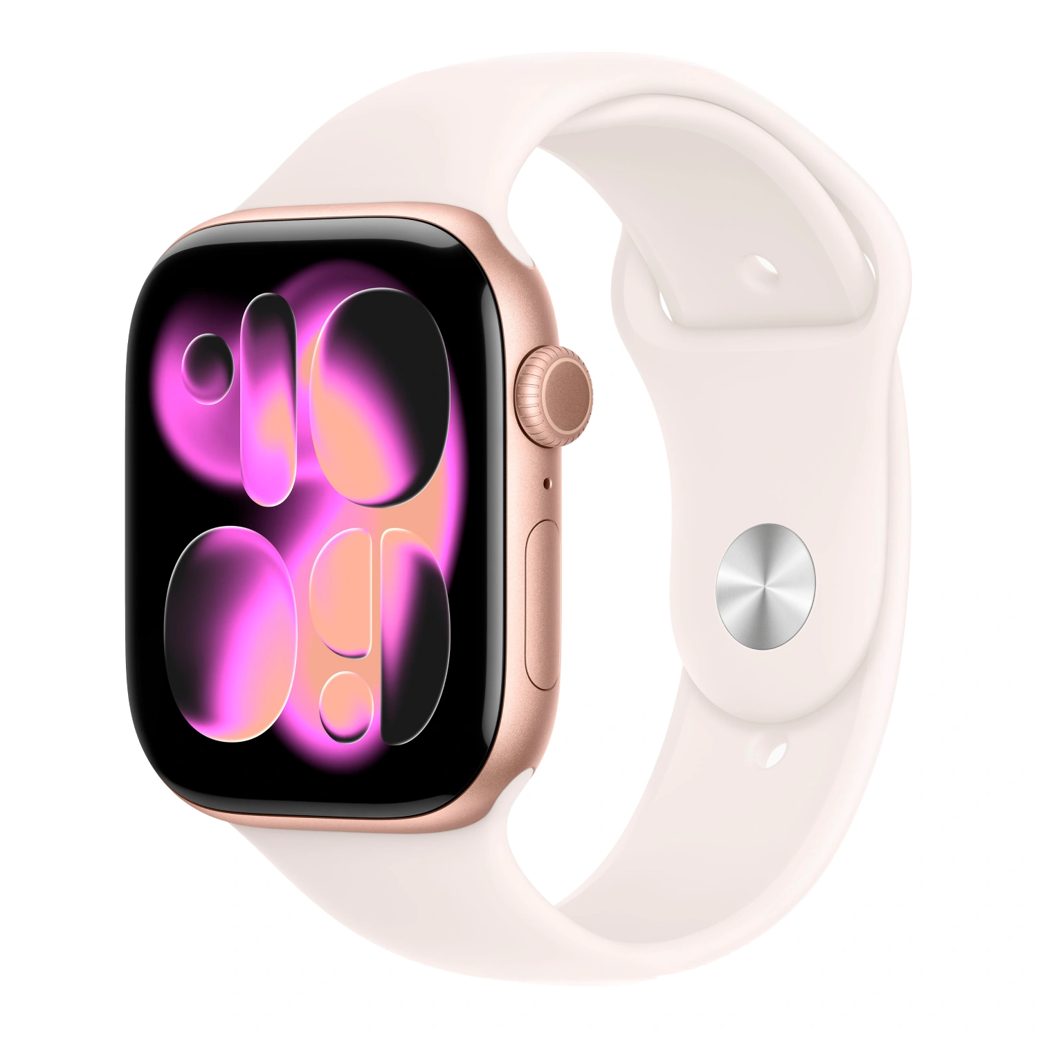Apple Watch Series 11, 46 мм, алюминий цвета «Rose Gold», спортивный ремешок "Light Blush", M/L (MEV74)