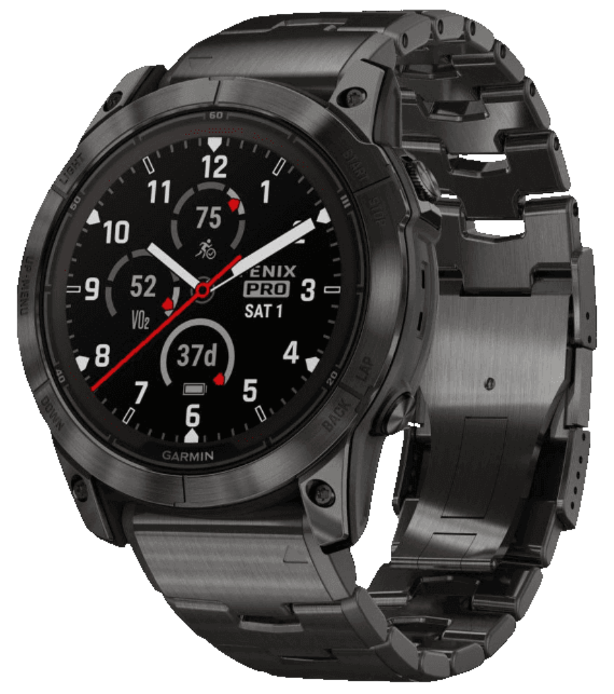Garmin Fenix 7X Pro Sapphire Solar Edition Угольно-серые с титановым браслетом