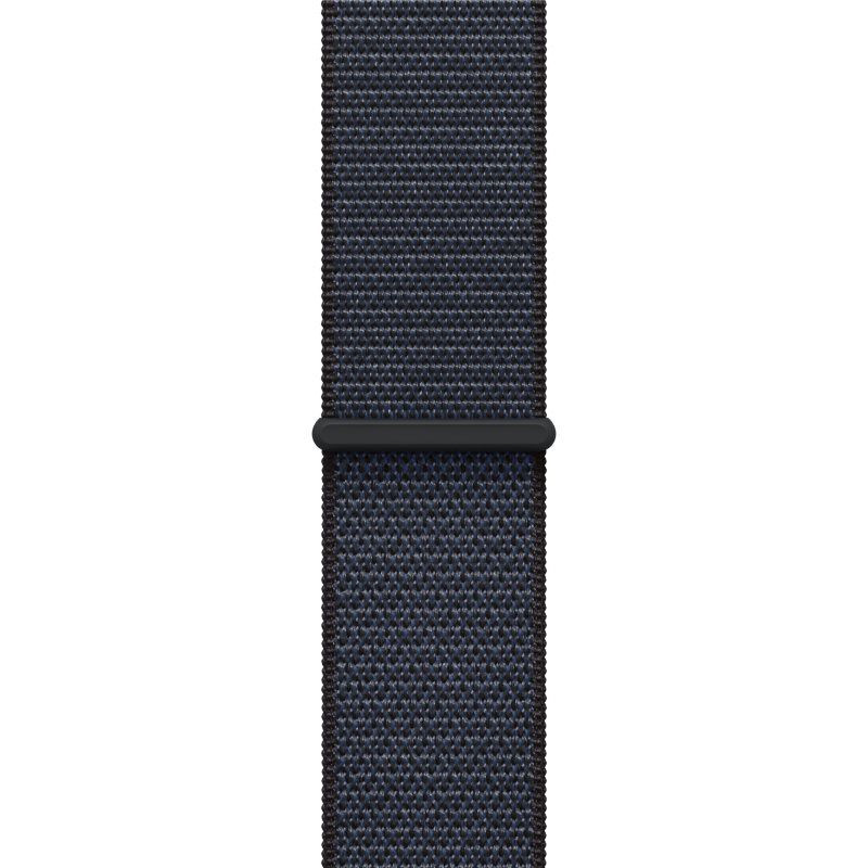 Apple Watch SE 2024, 44 мм, корпус из алюминия цвета «полуночный черный», спортивный браслет темно-синего цвета