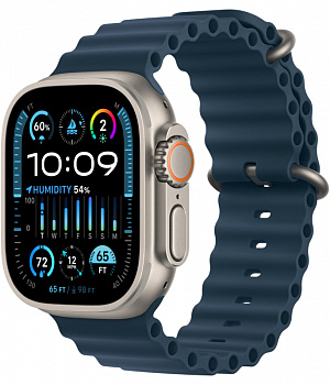 Apple Watch Ultra 2 GPS+Cellular 49mm, ремешок Blue Ocean Band 130-200 mm (MREG3)