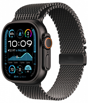 Apple Watch Ultra 2 (2024) GPS+Cellular 49mm (MX5U3), Black Titanium, Titanium Milanese Loop Black, размер M