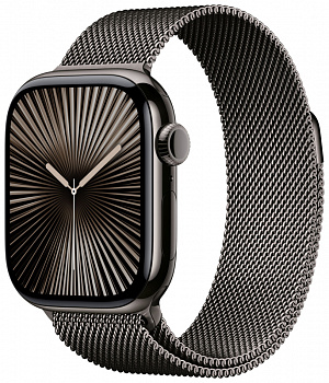 Apple Watch Series 10, 42 мм, корпус из титана цвета сланцевый титан, «миланская петля» сланцевого цвета
