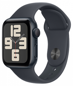 Apple Watch SE 2024 GPS 44мм корпус из алюминия Темная ночь+ремешок Sport Band midnight M/L